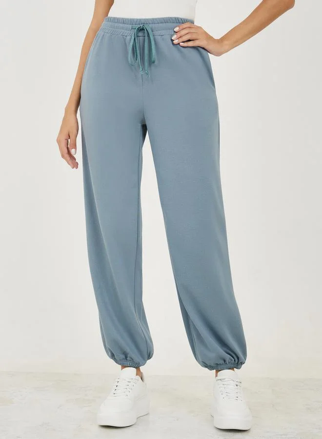 Styli Regular Fit Joggers with Cuffed Hem and Drawstrings