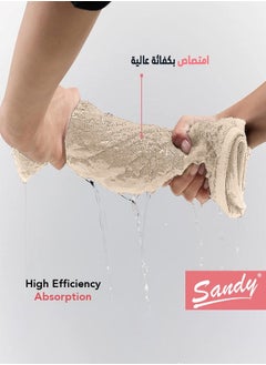 Sandy Sandy Bath Towel Premium Hotel Quality 100% Cotton Made in Egypt, Soft Quick Drying and Highly Absorbent (70x140 cm) - Beige  - Image 4