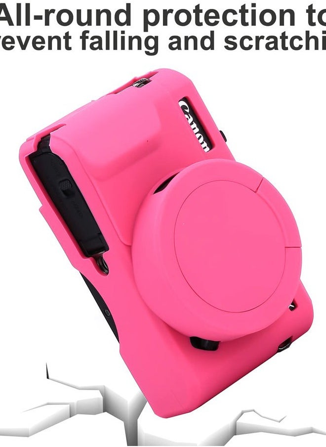 Yisau G7X Mark II, G7X Removable Lens Cover Silicone Cover, Rubber Soft Camera Case Cover for Canon PowerShot G7X II G7X (Rosered)  - Image 2