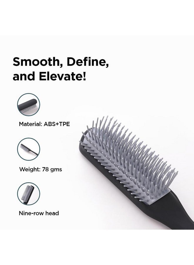 Homestic Hair Brush | Bristles Brush | Hair Brush With Paddle | Brush For Curly Wavy Hairs | Suitable For All Hair Types | Hair Brush Styling Hair | 2 Piece | C19Blk | Black - Image 3