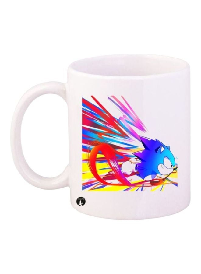 RYN Sonic Printed Coffee Mug White/Blue/Red
