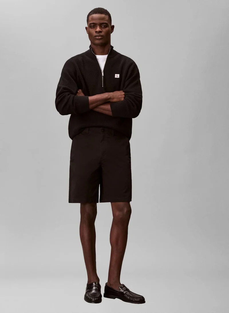Calvin Klein Jeans Black Straight Chino Shorts for Men | Best Price UAE
