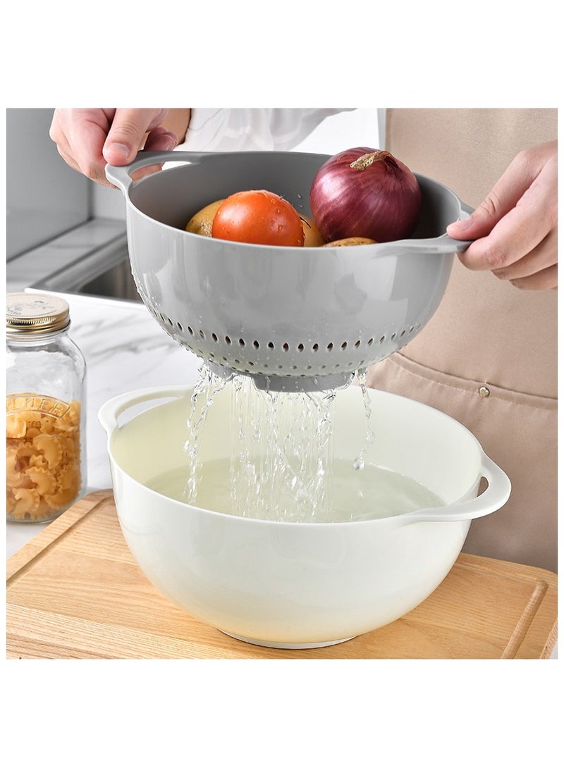 8PCS Nesting Mixing Bowl Set for Baking and Cooking 4 Measuring Cups with Handles 2 Mixing Bowls 1 Colander and 1 Sifter Kitchen Baking Gadgets Colourful - Image 5