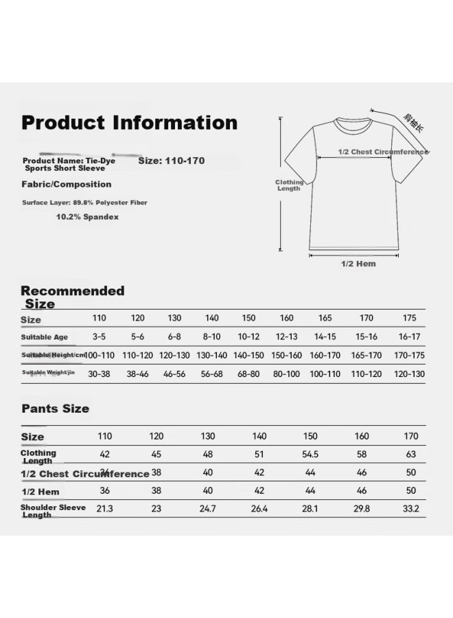 Noble bird Guess Kids Children's Summer Quick-drying Set For Boys And Girls, Big Kids Thin Two-piece Set, Boys' Sports Summer Outfit, Girls' Short-sleeve Shorts - Image 4