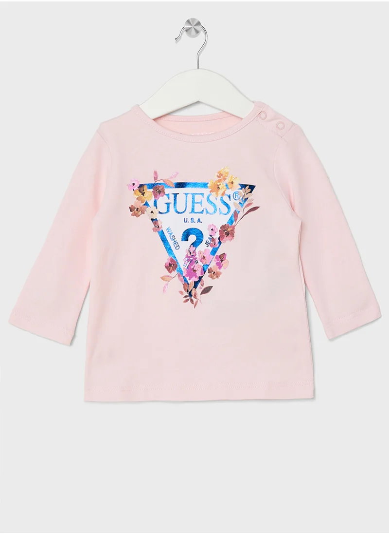 GUESS Kids Logo Detail Long Sleeve T-Shirt