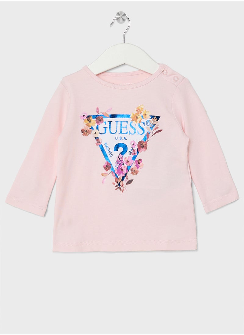 GUESS Kids Logo Detail Long Sleeve T-Shirt  - Image 1