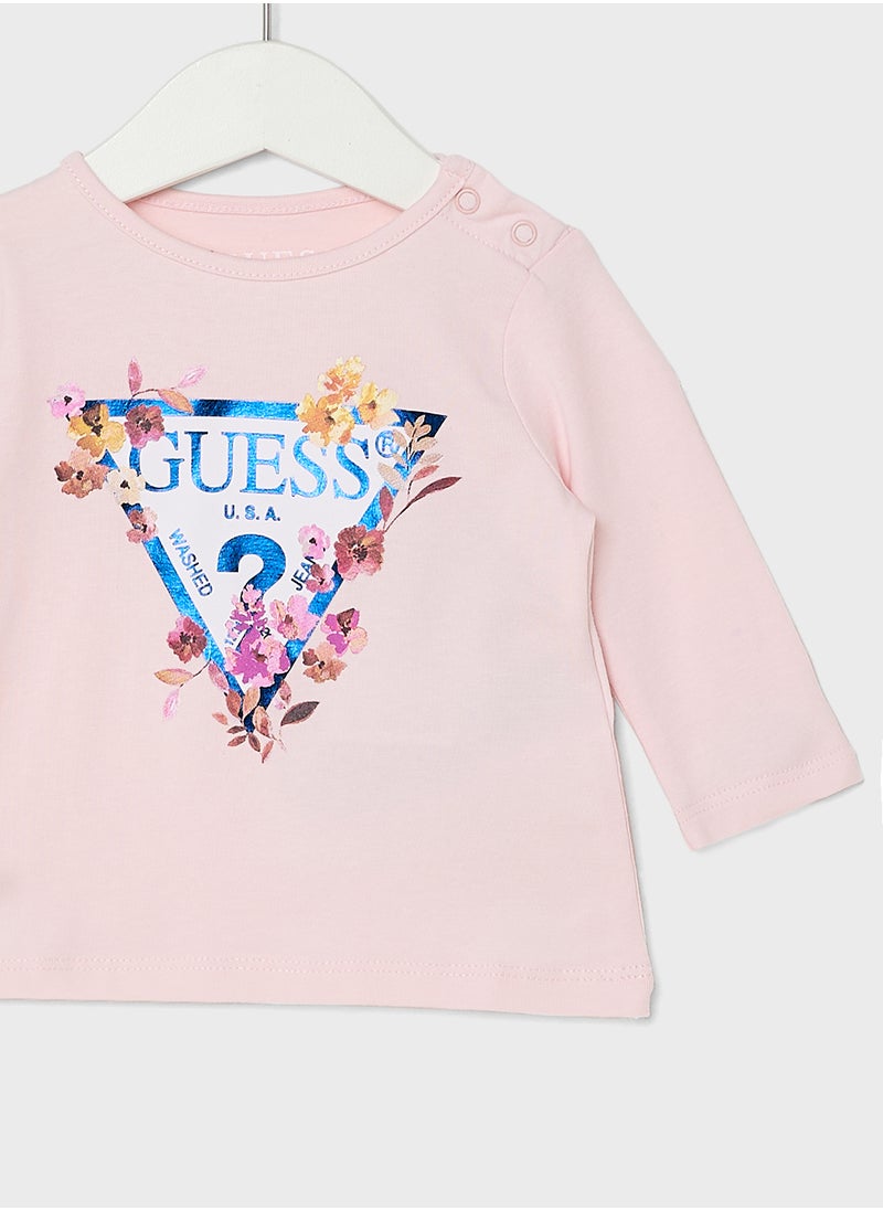 GUESS Kids Logo Detail Long Sleeve T-Shirt  - Image 3