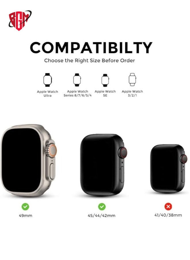 BGM - Stainless Steel Strap For iWatch 49mm 46mm 45mm 44mm 42mm, Replacement Metal Band Compatible For Apple Watch Series Ultra 3 | Ultra 2 | Ultra | 10 9 8 7 SE 6 5 4 3 2 1 - Black - Image 1