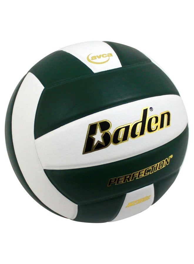 Baden Perfection Leather Volleyball, Green/White - Image 3