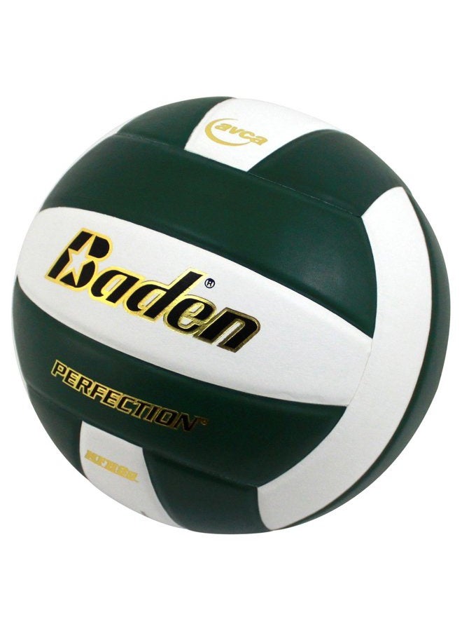 Baden Perfection Leather Volleyball, Green/White - Image 2