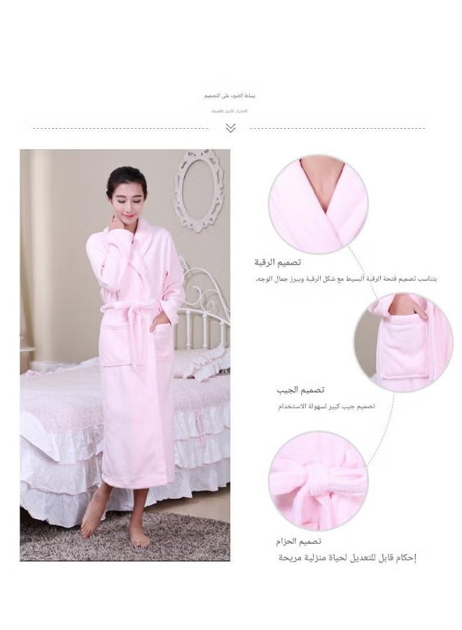 Super Soft Cloud-Feel Cotton Bathrobe - Highly Absorbent Quick-Dry Unisex Nightwear - Premium Comfort Robe with Adjustable Belt & Pockets - White - Image 5