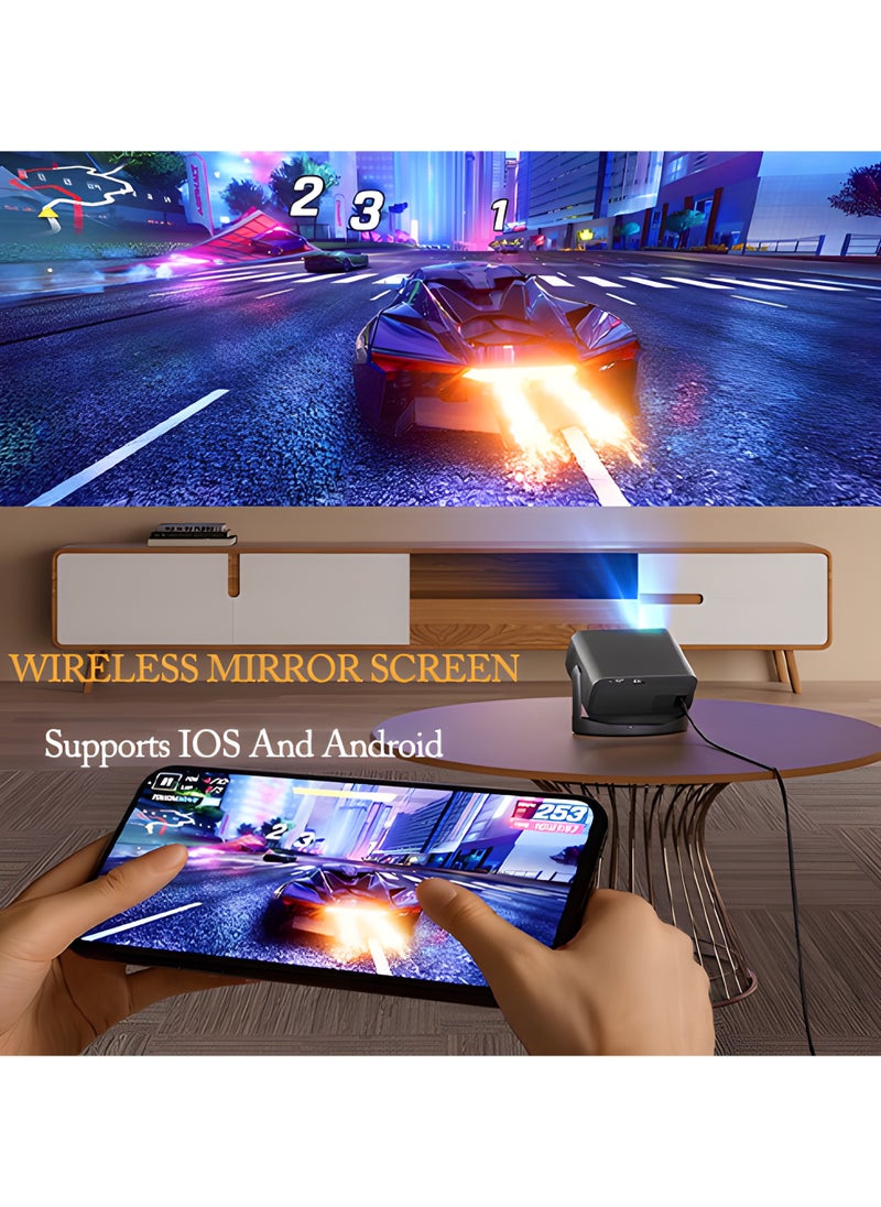 AL RAID AL RAID 4K Projector with 18000 Lumens & Auto Keystone, 200" Portable Outdoor Movie Projector for Camping, Home Theater, Gaming (PS5/Android TV), WiFi 6 & Bluetooth 5.3 | Dual Dolby Speakers  - Image 4