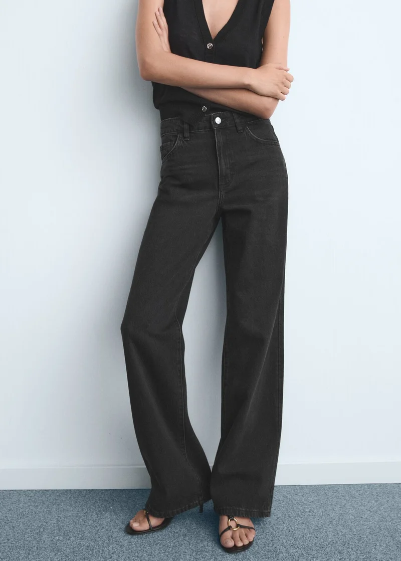 مانجو Danila wide leg high-rise jeans