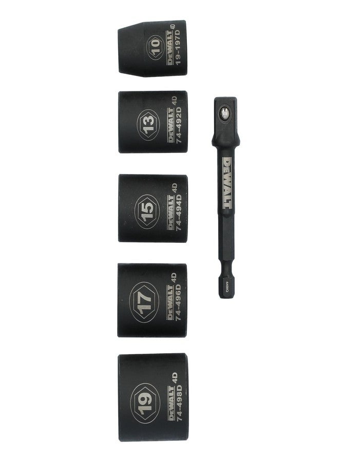 DEWALT 3/8 Socket Set, 6 Pcs Metric Impact Socket Set, 6 point, 10 mm to 19 mm, Includes 1/4 inch Adapter, for Cordless and Corded Impact Drivers and Wrenches (DWAFSMSET6) - Image 4