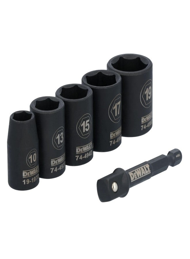 DEWALT 3/8 Socket Set, 6 Pcs Metric Impact Socket Set, 6 point, 10 mm to 19 mm, Includes 1/4 inch Adapter, for Cordless and Corded Impact Drivers and Wrenches (DWAFSMSET6) - Image 3