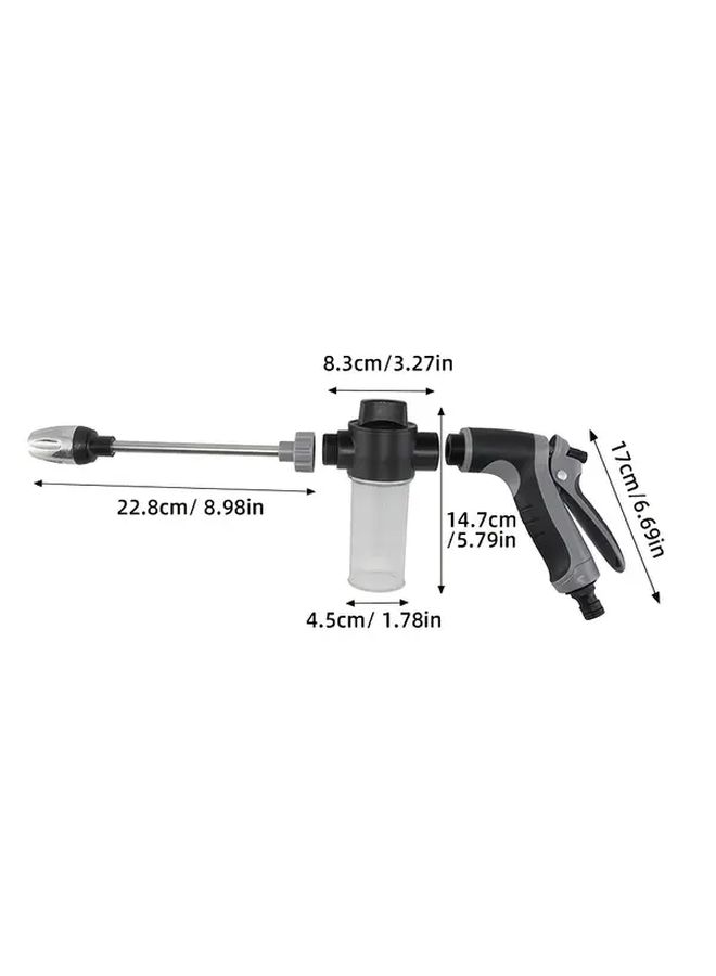 Heavy Duty High Pressure T8 Long Hose Gun with 4 Spray Modes Coil PVC Water Gun 590.55 inch Yellow Hose for Car Washing Lawn Care Garden Irrigation Pool Cleaning All Season Heavy Rain Like Spray EU Connectors - Image 3