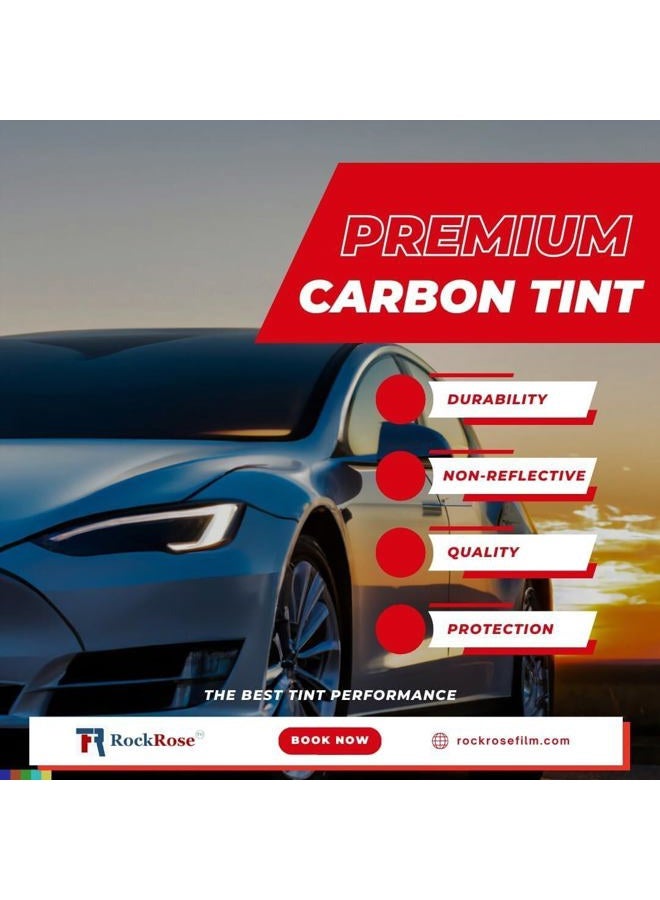 ROCKROSE Charcoal 2PLY Premium Carbon 20% VLT Car Tint 20 in x 100 FT Professional Window Tint Heat, UV, and IRR Block Tint for Cars or Building Adhesive Film Easy Shrink, Plotter Friendly - Image 3
