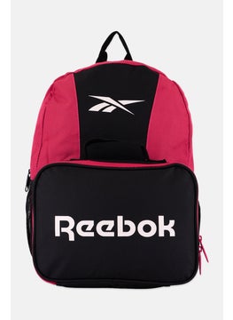 Reebok Kids Girl Brand Logo Backpack And Lunch Bag 41 H x 29 L x 8 W cm , Black/Pink  - Image 1