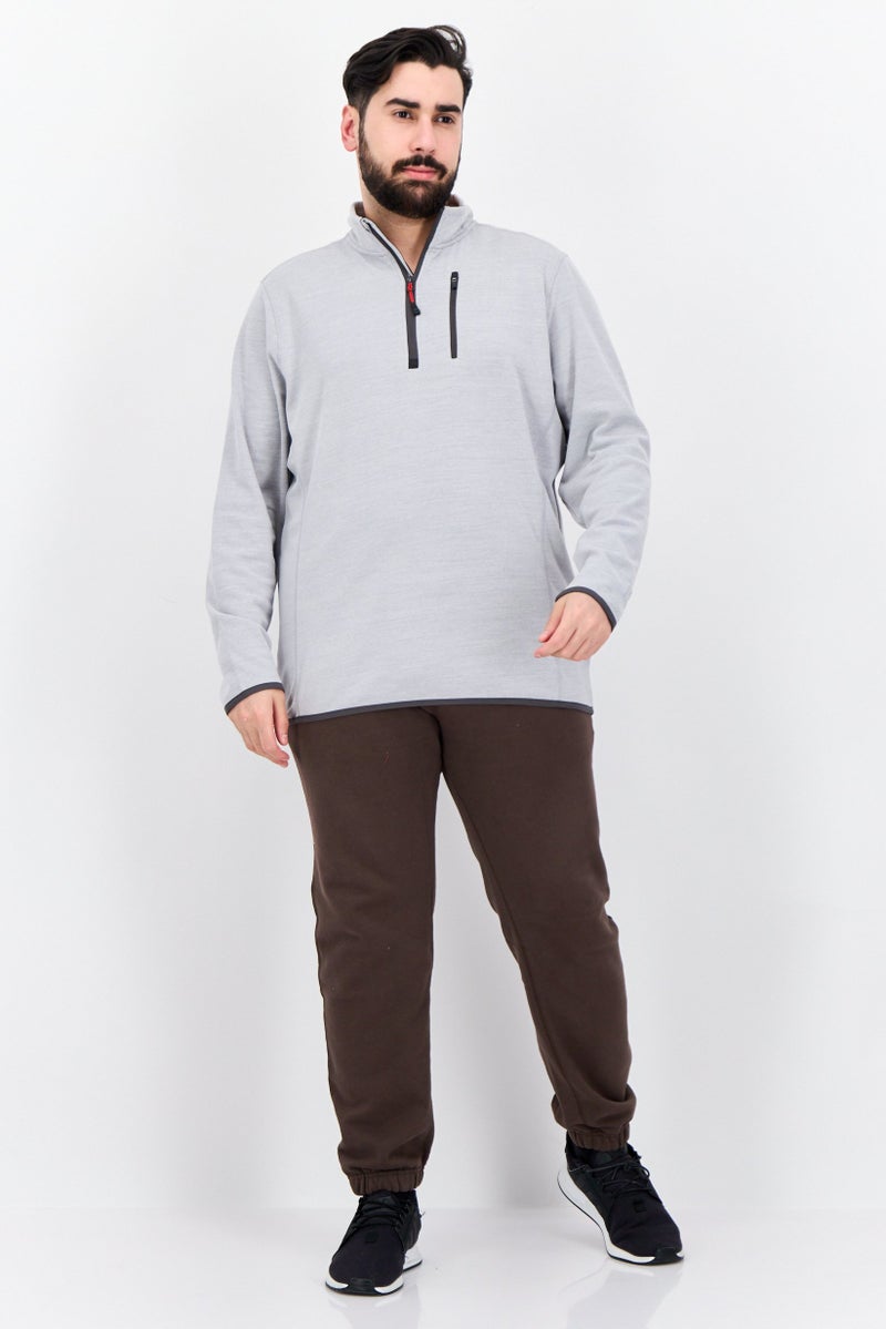 Avalanche Men Sportswear Fit Long Sleeve Training Sweatshirt, Grey  - Image 4