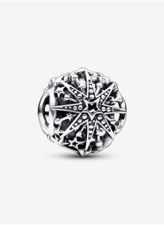 925 Sterling Silver Celestial Snowflake Charm for Pandora Moments Women's Bracelet 792360C00