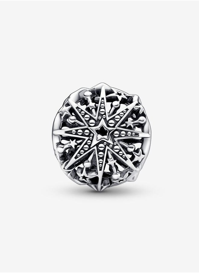 Chomel - 925 Sterling Silver Celestial Snowflake Charm for Pandora Moments Women's Bracelet 792360C00 - Image 1
