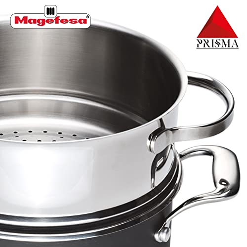 MAGEFESA Prisma – 7.9-inch Steam Pot with lid, made of 18/10 stainless steel, for all types of stovetops, including Induction, Dishwasher and Oven Safe up to 392ºF - Image 3