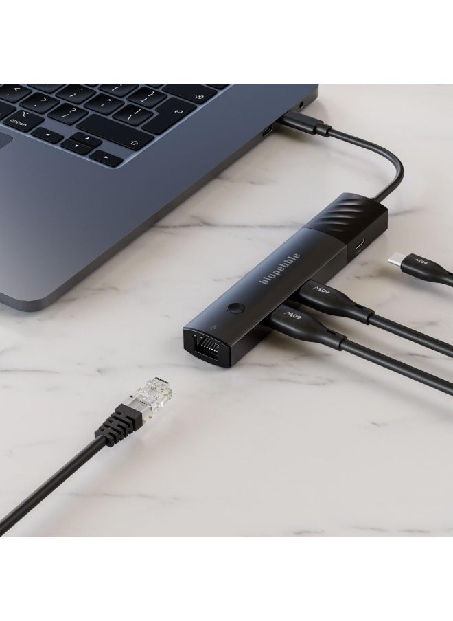 blupebble C6 Toggle Hub 6-in-1 Aluminum USB-C Multimedia Adapter | 4K HDMI, USB-C PD Charging, USB-A 3.1, Toggle Switch Control, Plug & Play  - Image 5