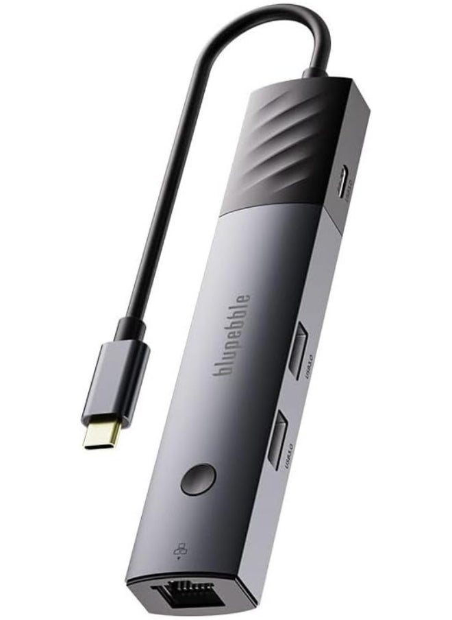 blupebble C6 Toggle Hub 6-in-1 Aluminum USB-C Multimedia Adapter | 4K HDMI, USB-C PD Charging, USB-A 3.1, Toggle Switch Control, Plug & Play  - Image 1