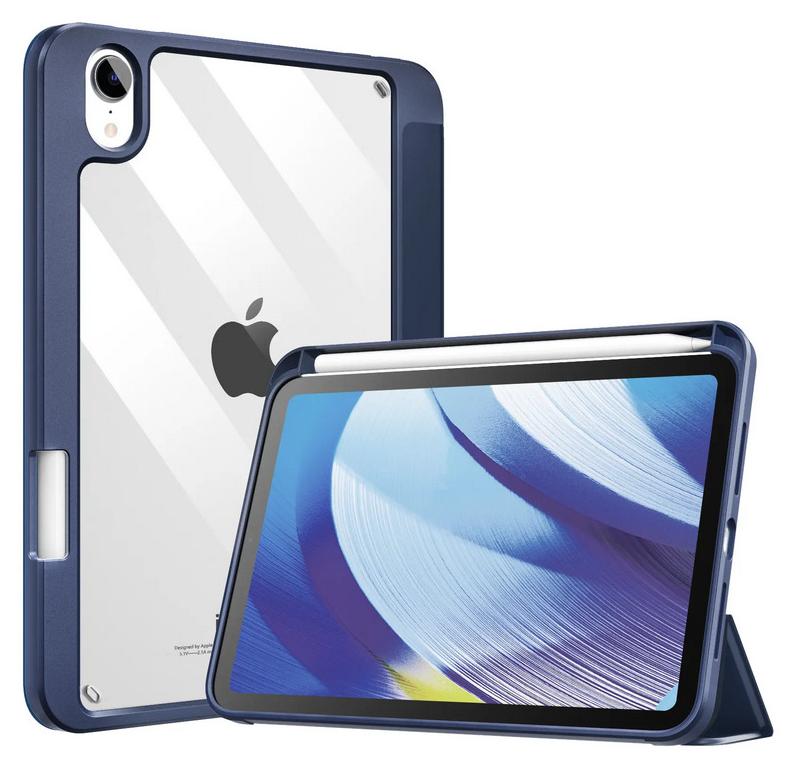 Fintie Hybrid Slim Case for iPad Air 11-inch M2 (2024\2025), iPad Air 5th Generation iPad Air 4th Gen10.9 Inch -Shockproof Cover with Clear Back Shell & Pencil Holder, Dark Blue - Image 1