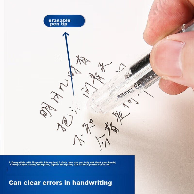 M&G Erasable Gel Pen, 0.5mm Black Bullet Tip, Signature Pen with Pull-Cap, Student Pen, AKP61115A, 6 Pcs - Image 3