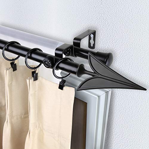 Rod Desyne 4725-282 Arrow Double Window Curtain Rod Set, 28 to 48-Inch, Black - Image 3