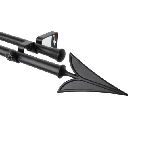 Rod Desyne 4725-282 Arrow Double Window Curtain Rod Set, 28 to 48-Inch, Black - Image 1