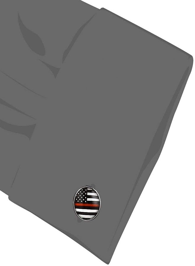 Great 1 Thin Red Line American Flag Tie Bar Clip and Cufflinks Set - Silver Colored Metal Plated - Luxury Clothing Accessories - Image 5
