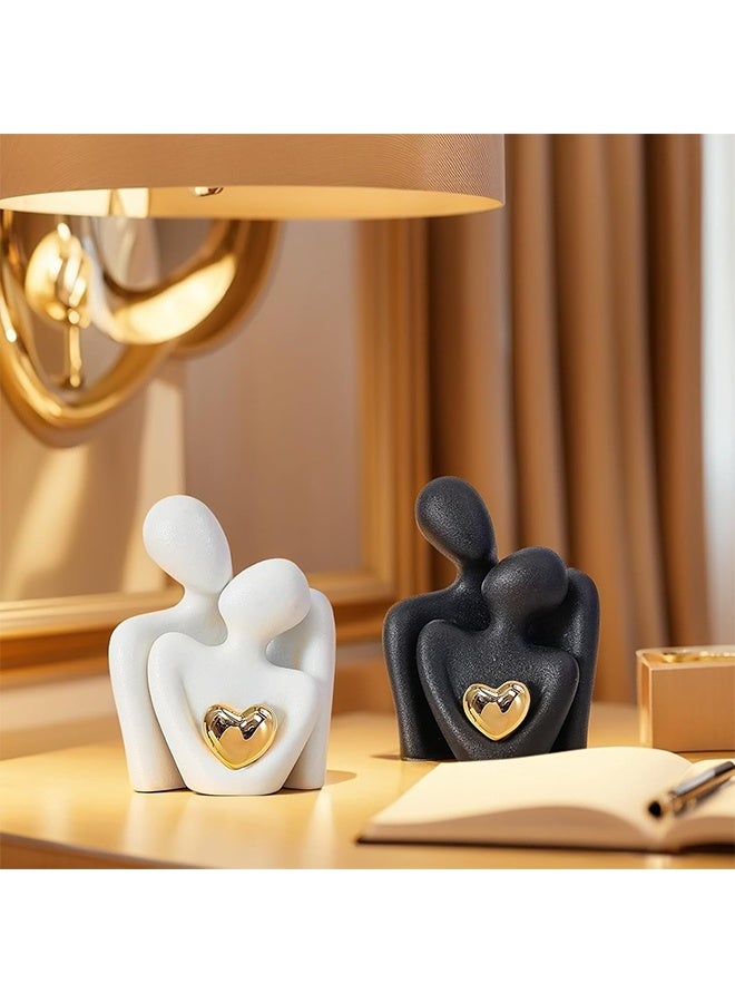 تمثال صغير للزوجين، حامل تلفاز، عناصر ديكور لغرفة المعيشة، منحوتات تجريدية، تحف ديكور منزلي، قطع عرض مكتبية للزوجين، هدايا رومانسية لغرفة النوم، عيد الحب، الذكرى السنوية، عيد الميلاد - Image 2