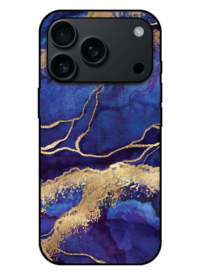 EYE CATCH Printed Protective Case Cover For Apple iPhone 17 Pro Max -  Blue & Golden Texture