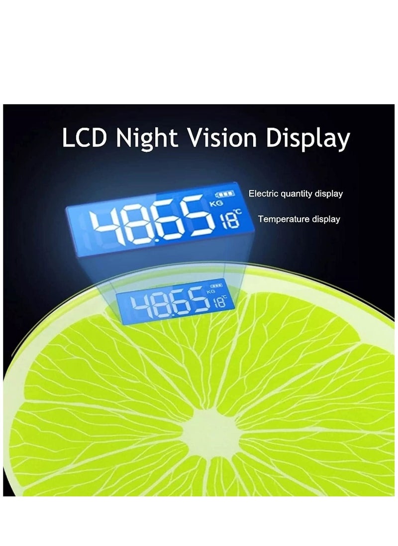 Leaone - Glass Digital Weight Scale with LCD Display & Battery Powered, Lemon - 180 KG - Image 1