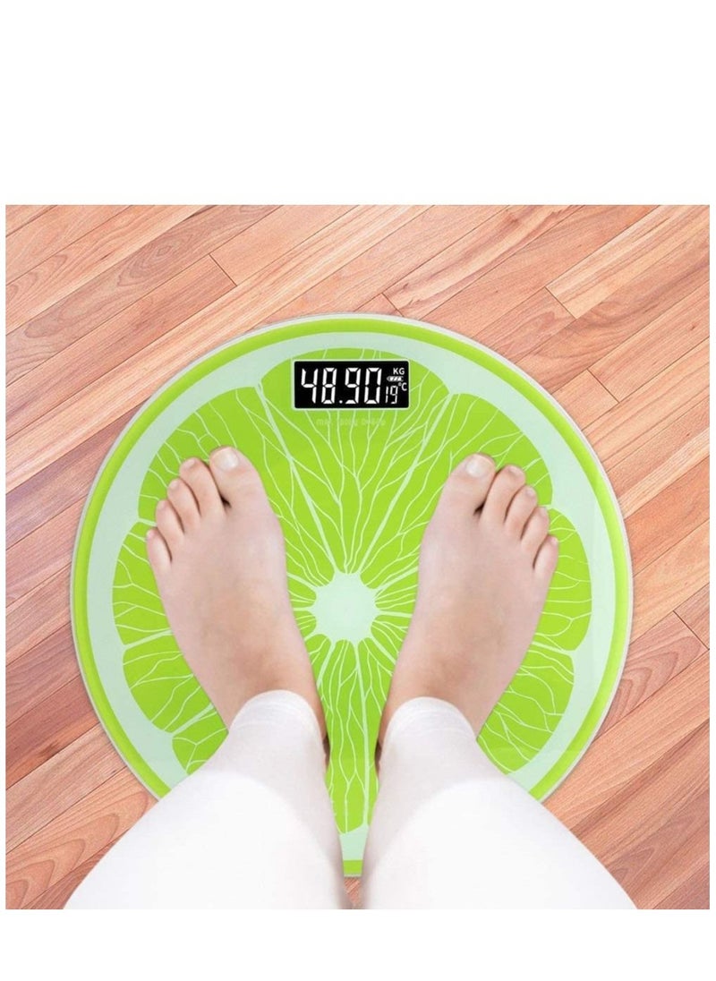 Leaone - Glass Digital Weight Scale with LCD Display & Battery Powered, Lemon - 180 KG - Image 1