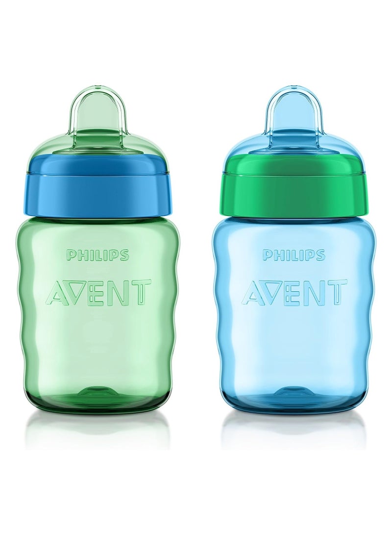 Phillips' Philips AVENT My Easy Sippy Cup with Soft Spout and Spill Proof Design, Blue and Green, 9oz, 2pk