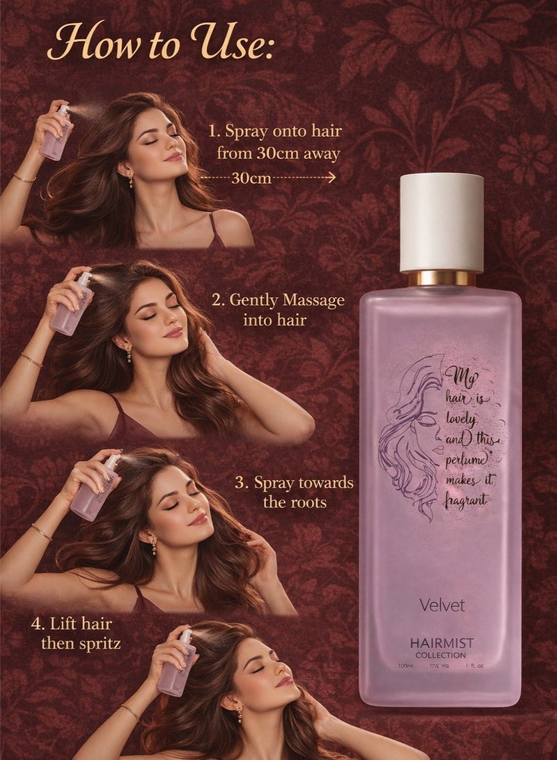 ديفينا عطر شعر مخملي ٥٠ مل | بخاخ عطر شعر يدوم طويلًا للنساء | رذاذ شعر حلو وزهري - Image 3