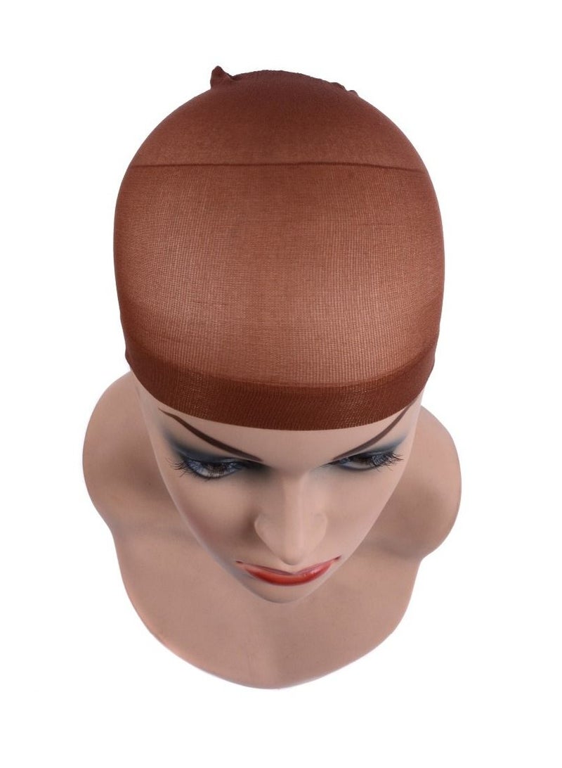 Kanza 2-Pieces Stretchable Wig Weaving Cap Set (Dark Brown) - Image 2