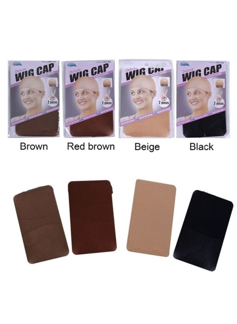 Kanza 2-Pieces Stretchable Wig Weaving Cap Set (Dark Brown) - Image 3