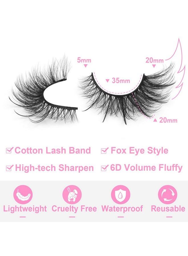 Kiromiro Fox Eye Lashes Wispy Faux Mink Lashes Fluffy Fairy Cat Eye Lashes That Look Like Extensions Spiky Fake Eyelashes Natural Look - Image 4