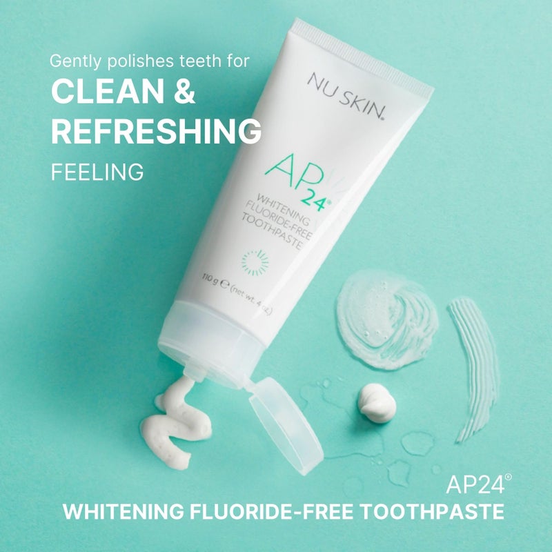 Nu Skin AP 24 Whitening Fluoride - Free Toothpaste | AP 24 Blend | Vanilla Mint Flavor | Brightens Teeth | Removes Surface Stains | Prevents Dental Cavities & Plaque | Enamel-Safe | 4 oz | 1 Pack - Image 3