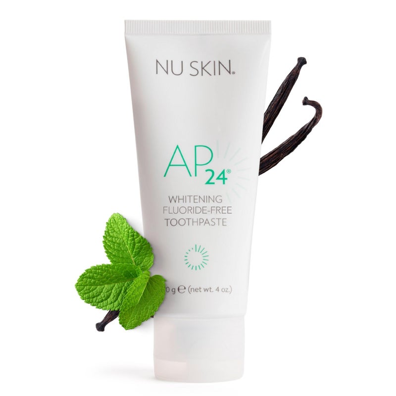 Nu Skin AP 24 Whitening Fluoride - Free Toothpaste | AP 24 Blend | Vanilla Mint Flavor | Brightens Teeth | Removes Surface Stains | Prevents Dental Cavities & Plaque | Enamel-Safe | 4 oz | 1 Pack - Image 1