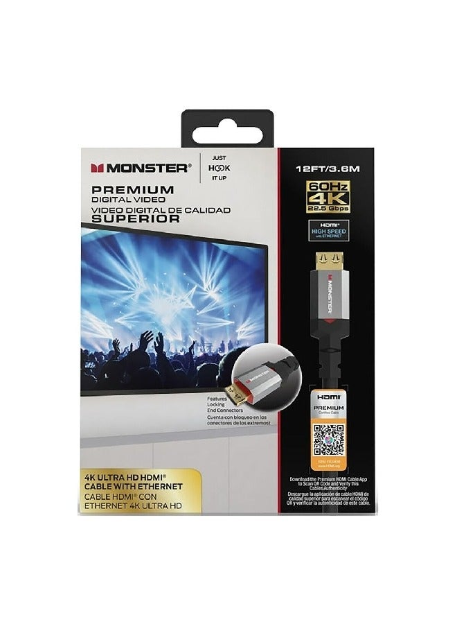 Monster Jhiu 4K Ultra HD HDMI Cable With Ethernet 12 ft. JHIU0124 - Image 1