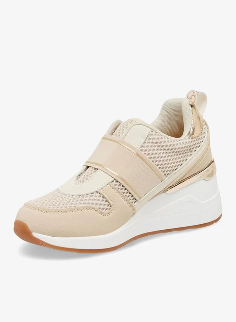 Celeste BEIGE Women Wedge Heel Ankle Sneakers for Women | Best Price UAE