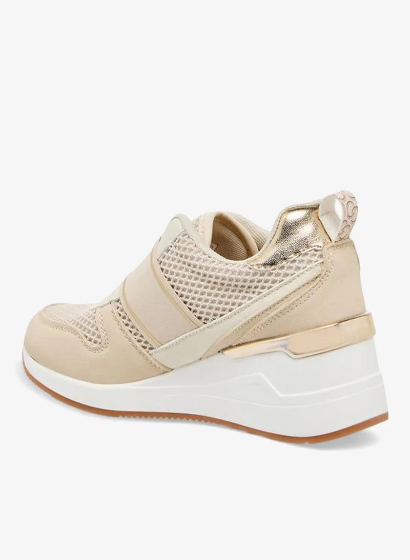 Celeste BEIGE Women Wedge Heel Ankle Sneakers for Women | Best Price UAE