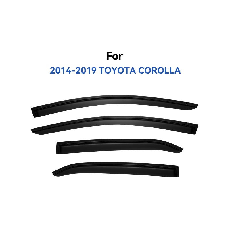 YQAUTEC Window Visors Rain Guards for Toyota Corolla 2014-2019, Out-Channel Window Vent Wind Deflectors Visors Shades for 14-19 Corolla - Image 2