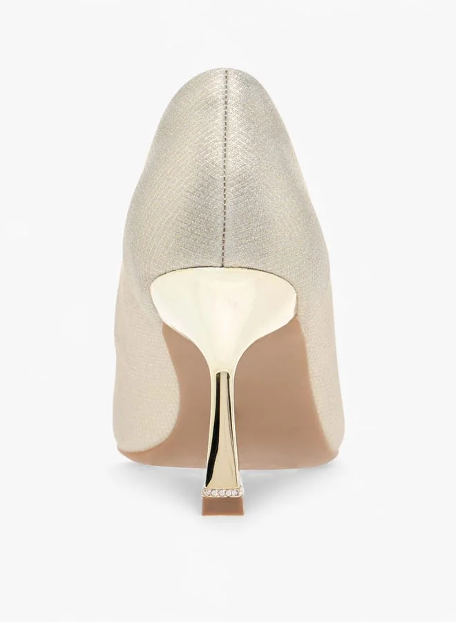 Flora Bella By Shoexpress Womens Embellished Slip-On Pointed Toe Pumps With Stiletto Heels