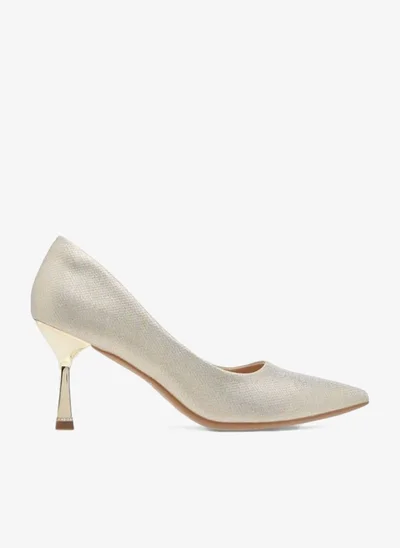 Flora Bella By Shoexpress Textured Slip-On Pointed Toe Pumps with Stiletto Heels Ramadan Collections